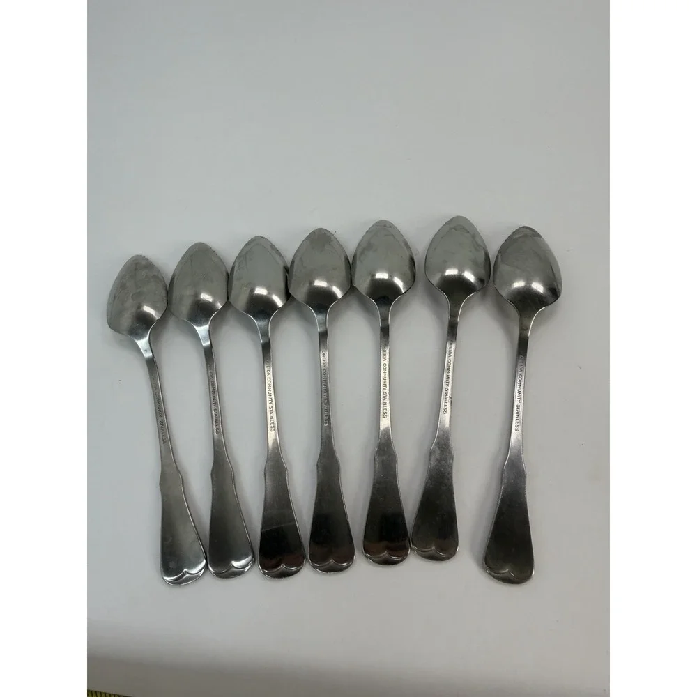 Oneida Patrick Henry Stainless Grapefruit Spoons Lot Of 7 Replacements